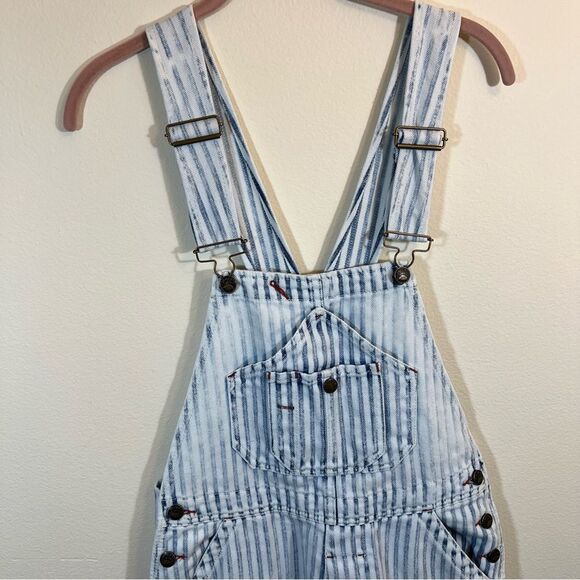 Faherty Topsail Overalls Women’s XS Light Wash Striped Railroad Western Cowgirl - Picture 5 of 14